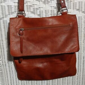 Vintage Supple Brown Leather Messanger Crossbody Bag